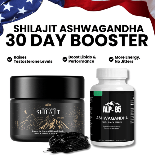 30 Day Shilajit Resin + 30 Day Ashwagandha + 3 FREE Biohacking Ebooks (4th of July Special)