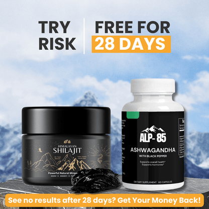 30 Day Shilajit Resin + 30 Day Ashwagandha + 3 FREE Biohacking Ebooks (4th of July Special)