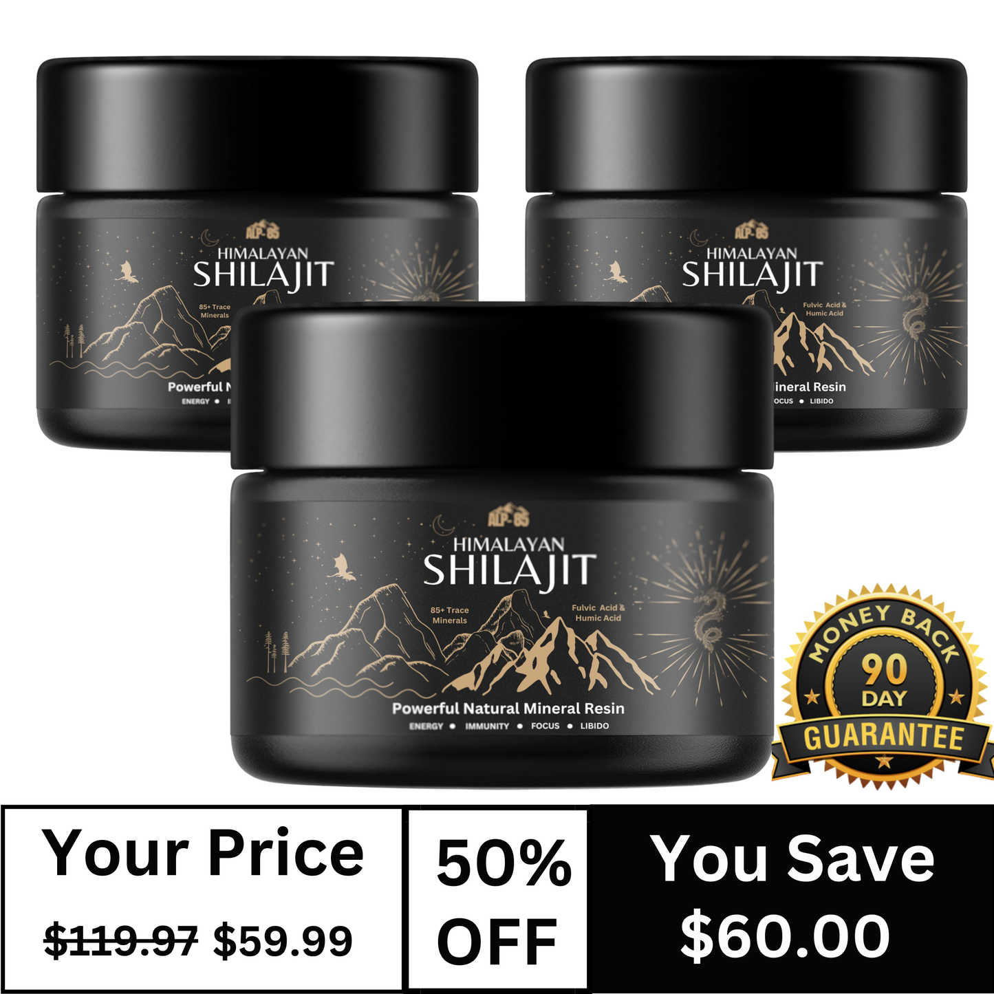 3 Shilajit Jars